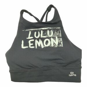 Lululemon Energy High Neck Longline Bra Ed Curtis Med Support B/D Sz 4 Black